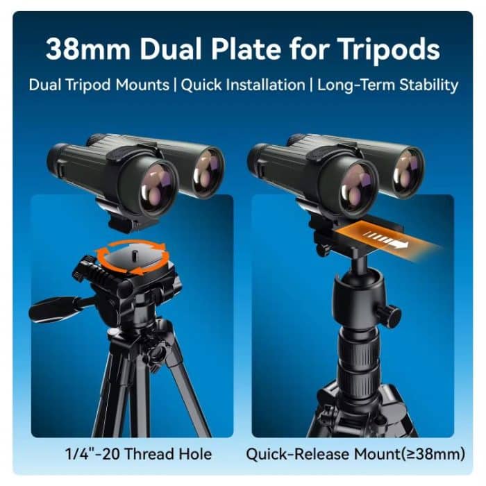 APEXEL BinoClamp Pro Schnellwechsel-Fernglashalterungssatz 360-Grad-Schwenk-Fernglashalter aus Aluminium – Bild 5