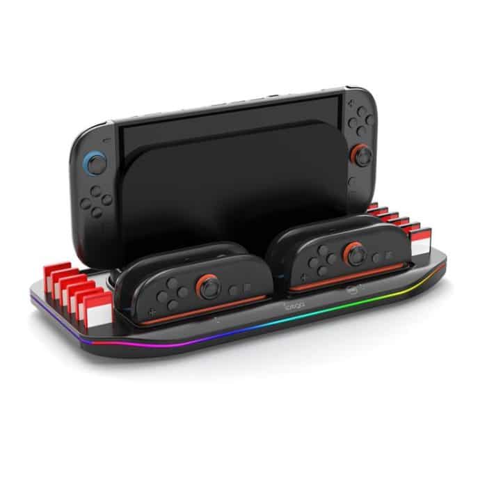 TBD06061084.jpg Ladestation für ipega PG-SW2210-Konsolen-Joy-Con-Controller von Nintendo Switch 2, 4 Ladeanschlüsse + Touch-Control-Lichteffekte + 12 Spielkartensteckplätze – Bild 1