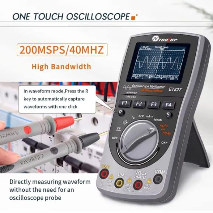 Oscilloscope Multimeter 200Msps Sampling Rate 40MHz Oscilloscope + Multimeter 2 In 1, ET827 – Bild 5