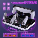 JYS Charging Display Station for PS5/PS5 Slim/PS Portal Dual Controller Dock with Cooling Fan & Headphone Hook – Bild 5