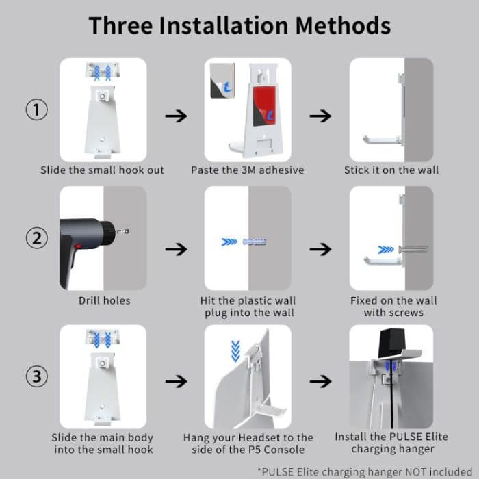 JYS Charging Display Station for PS5/PS5 Slim/PS Portal Dual Controller Dock with Cooling Fan & Headphone Hook – Bild 10
