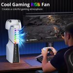 For PS5 Slim Controller 2-in-1 Charging Station Cooling Fan With RGB Lighting – Bild 3