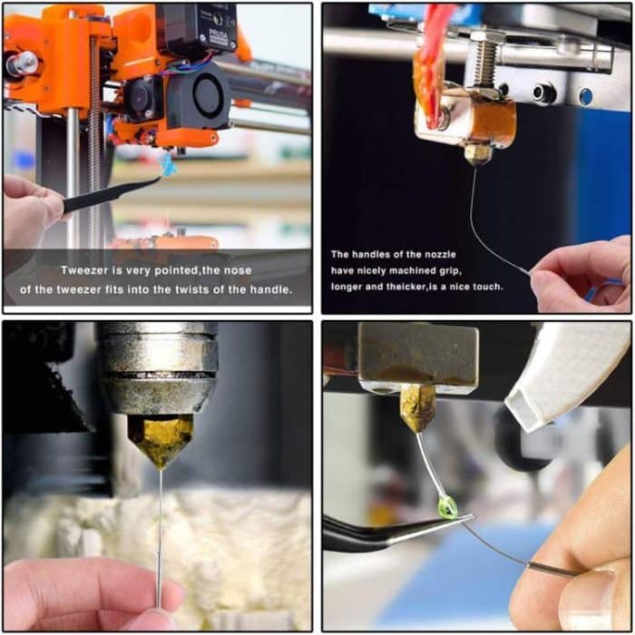 Wiper Nozzle Unclogging Needle Print Nozzle Cleaning Steel Needle, 10pcs /Set, 10pcs /Set+2 Tweezers – Bild 6