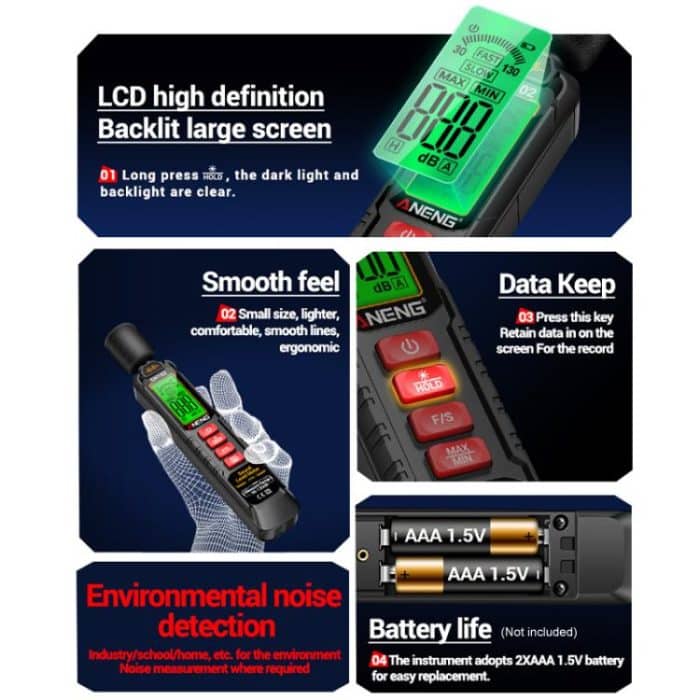 ANENG Sound Decibel Tester Volume Sound Level Noise Meter – Bild 3