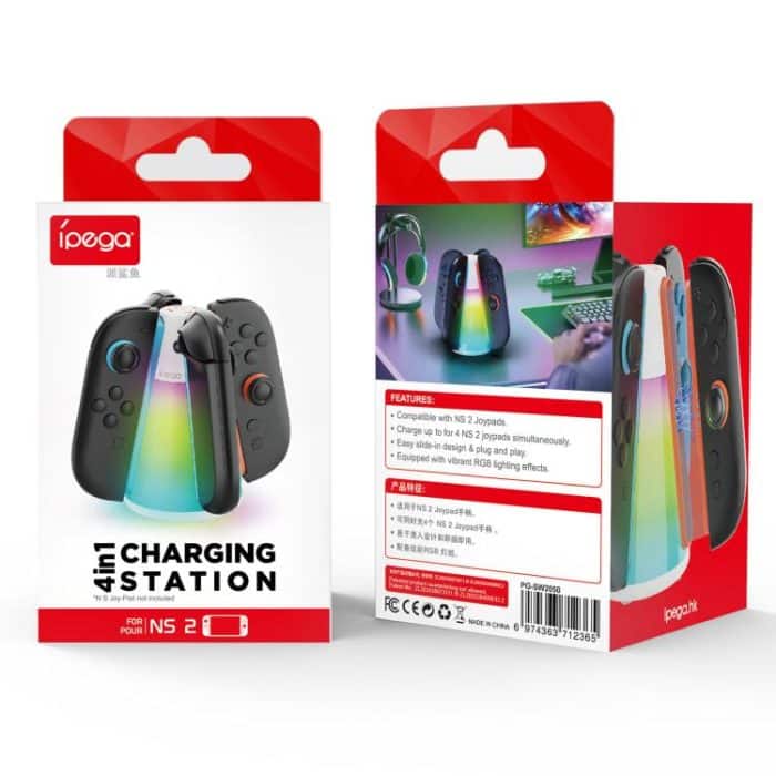 Für Nintendo Switch 2 Joy-Con-Controller IPEGA 4-in-1-Ladedock Quad-Ladestation mit RGB-Licht – Bild 6