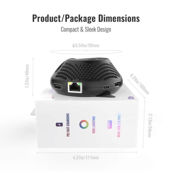 Für Nintendo Switch 2 JYS 4K 60Hz TV Dock 5-In-1 HUB mit Gigabit Ethernet Port RGB Umgebungsbeleuchtung – Bild 11