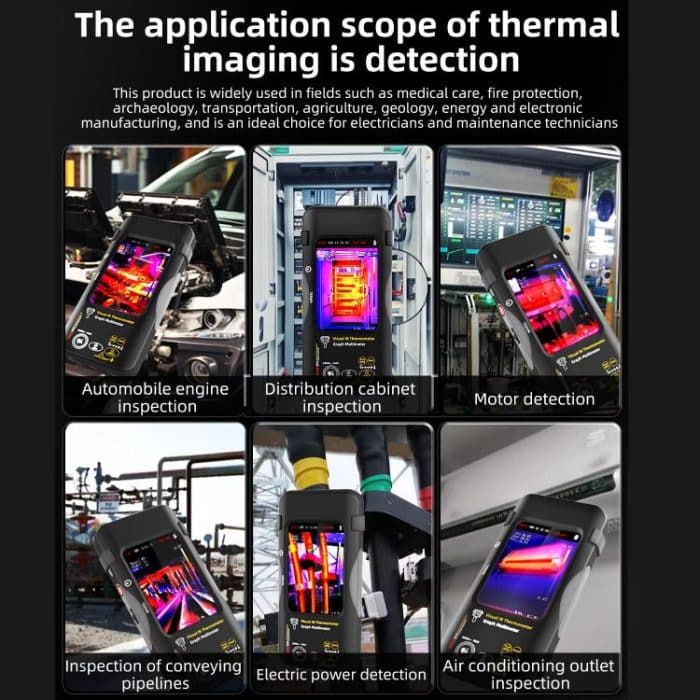 BSIDE SH9 Infrared Thermal Imaging Multimeter Touchscreen High-Definition Thermal Imaging Thermometer Electrical Floor Heating Inspection, Standard, Standard+Flexible Coil, Standard+Macro Lens, Standard+Macro Lens+Flexible Coil – Bild 14