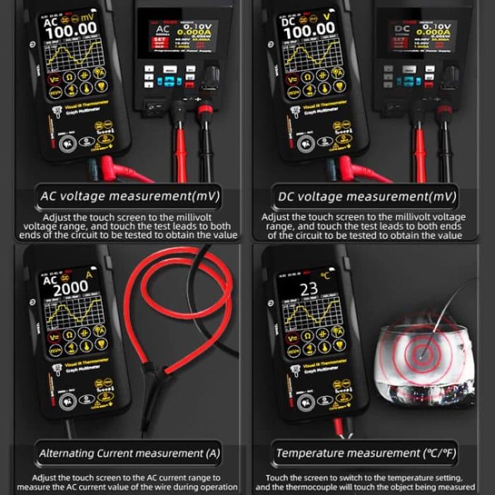 BSIDE SH9 Infrared Thermal Imaging Multimeter Touchscreen High-Definition Thermal Imaging Thermometer Electrical Floor Heating Inspection, Standard, Standard+Flexible Coil, Standard+Macro Lens, Standard+Macro Lens+Flexible Coil – Bild 16