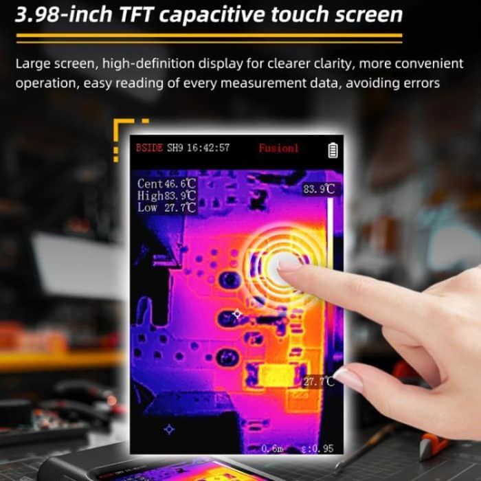 BSIDE SH9 Infrared Thermal Imaging Multimeter Touchscreen High-Definition Thermal Imaging Thermometer Electrical Floor Heating Inspection, Standard, Standard+Flexible Coil, Standard+Macro Lens, Standard+Macro Lens+Flexible Coil – Bild 4