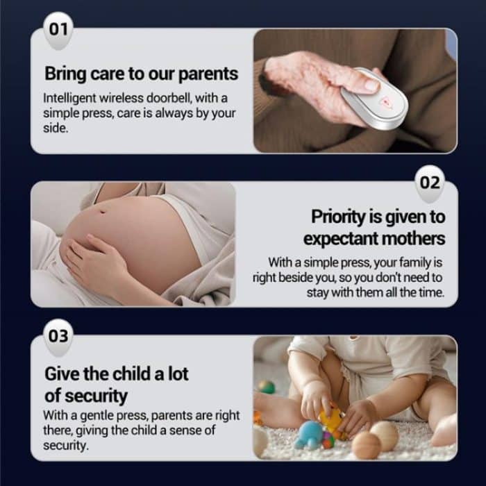 ANENG Home Intelligent Electronic Remote Control Waterproof Wireless Doorbell, One Press One Ring, One Press Two Rings, Two Presses One Ring – Bild 10