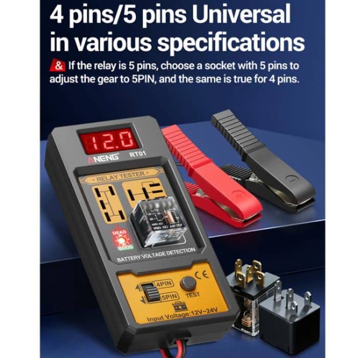 ANENG 12V/24V Car Battery Relay Four-Pin Digital Display Tester – Bild 7