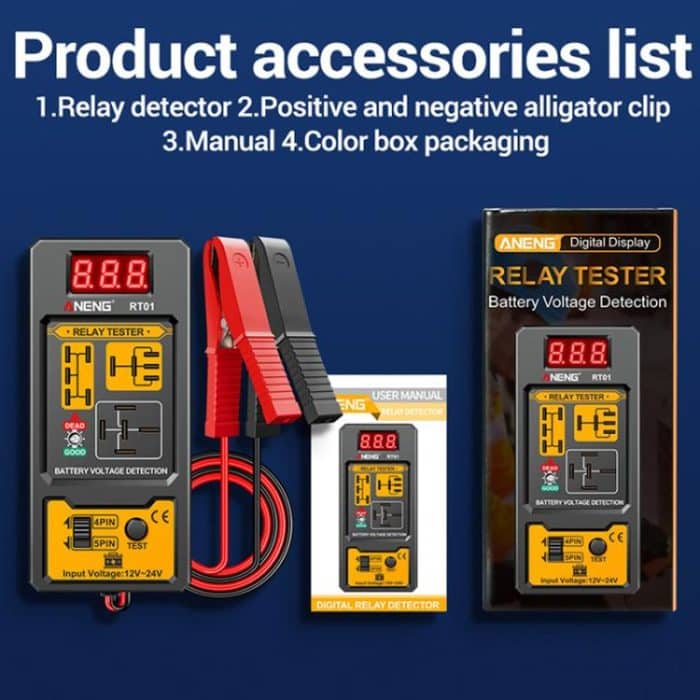 ANENG 12V/24V Car Battery Relay Four-Pin Digital Display Tester – Bild 10