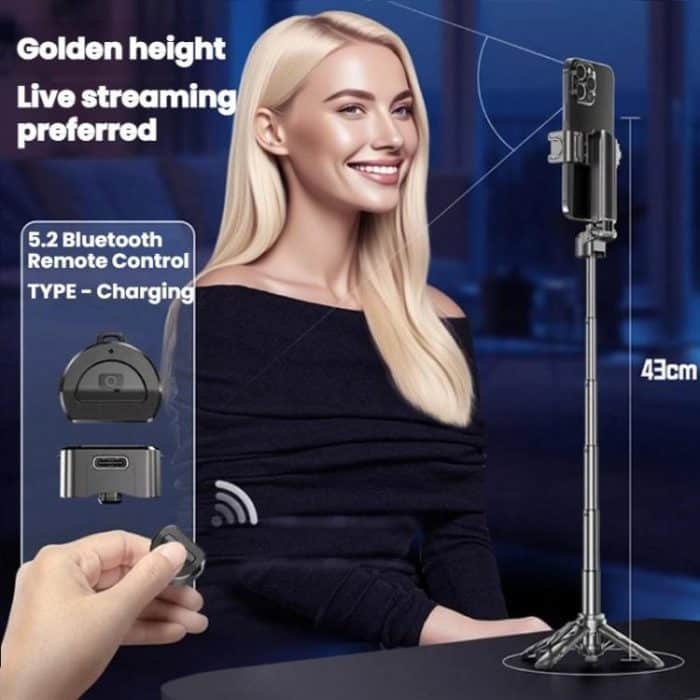 Portable Retractable Bluetooth Selfie Stick For Mobile Phones, P15-H1 Black, P15-H1 White, P15-H2 Black, P15-H2 White – Bild 9