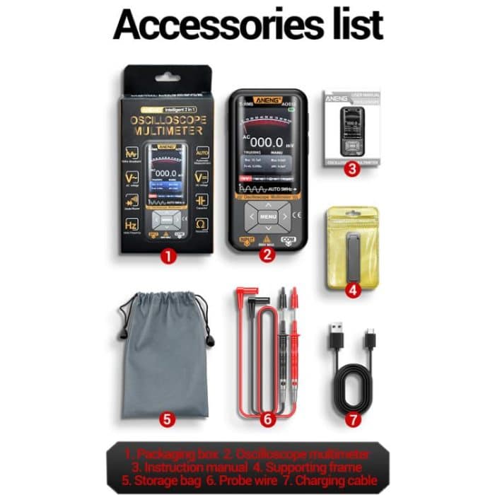 ANENG 2 In 1 Handheld Color Screen Oscilloscope Digital Multimeter, AOS12 – Bild 9