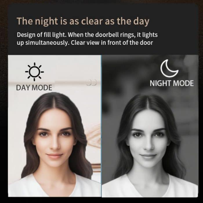 X6 Home Intelligente drahtlose Infrarot-Nachtsicht-Video-Türklingel mit 4,3-Zoll-Display, Black+64G, X6 – Bild 7