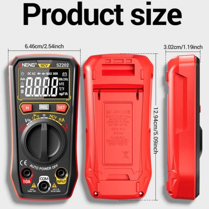 ANENG High-precision Maintenance Multi-function Digital Display Multimeter, SZ202 Red, SZ202 Black – Bild 3