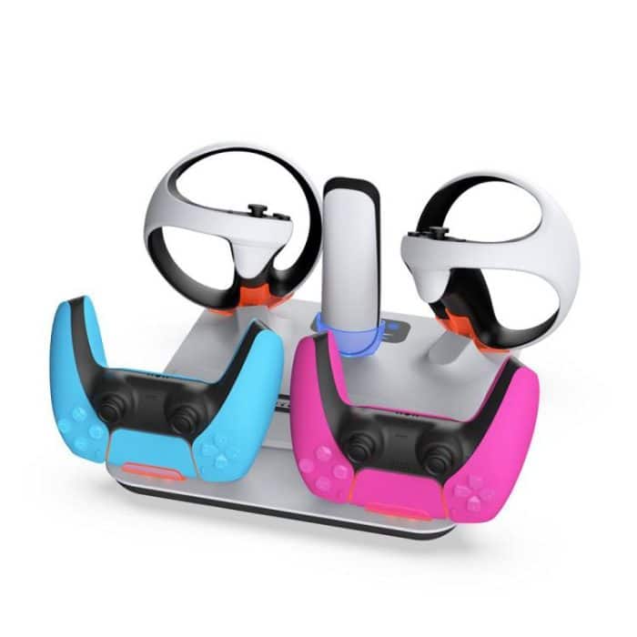 Für PS5 / PS5 Slim / PS VR2 DOBE TP5-3550 Spielkonsole Kühlbasis Controller Ladeständer + Kopfhörerhalter – Bild 3