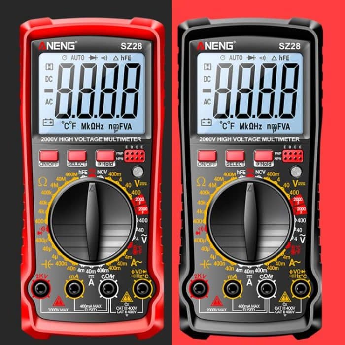 ANENG 2000V High Voltage High Precision Photovoltaic Digital Multimeter, SZ28 Red, SZ28 Black – Bild 2