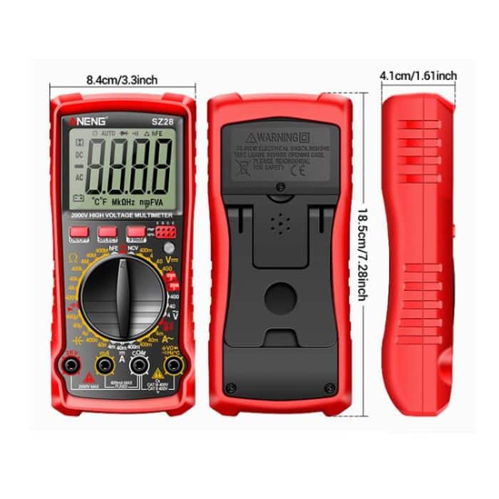 ANENG 2000V High Voltage High Precision Photovoltaic Digital Multimeter, SZ28 Red, SZ28 Black – Bild 3