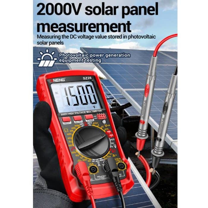 ANENG 2000V High Voltage High Precision Photovoltaic Digital Multimeter, SZ28 Red, SZ28 Black – Bild 8