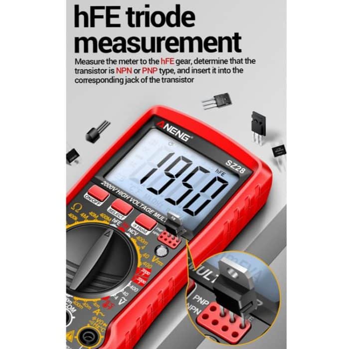 ANENG 2000V High Voltage High Precision Photovoltaic Digital Multimeter, SZ28 Red, SZ28 Black – Bild 9