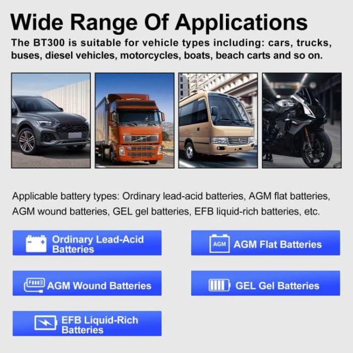 12/24V Multi-Function Car Battery Fault Diagnosis Tester, BT300 – Bild 12