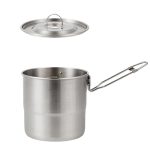 3000ml 16cm Heightened Outdoor Pots 304 Stainless Steel Outdoor Cooking Kettles, CLS Handle, CLS Dual-ear