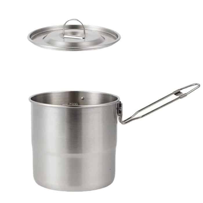 TBD0606134801.jpg 3000ml 16cm Heightened Outdoor Pots 304 Stainless Steel Outdoor Cooking Kettles, CLS Handle, CLS Dual-ear – Bild 1