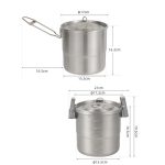 3000ml 16cm Heightened Outdoor Pots 304 Stainless Steel Outdoor Cooking Kettles, CLS Handle, CLS Dual-ear – Bild 3