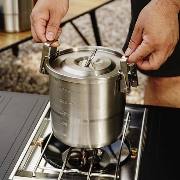 3000ml 16cm Heightened Outdoor Pots 304 Stainless Steel Outdoor Cooking Kettles, CLS Handle, CLS Dual-ear – Bild 10