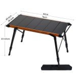 CLS Outdoor Aluminum Egg Roll Table Camping Folding Table, 8245 6 Plates, 9545 Folded 7 Plates, 8744 Black, 8744 Wood Grain, 8744 Black+4 PU Hooks – Bild 7