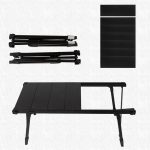 CLS Outdoor Aluminum Egg Roll Table Camping Folding Table, 8245 6 Plates, 9545 Folded 7 Plates, 8744 Black, 8744 Wood Grain, 8744 Black+4 PU Hooks – Bild 5
