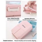 Plastic Split Microwaveable Oven Lunch Box With Stainless Steel Tableware – Bild 3