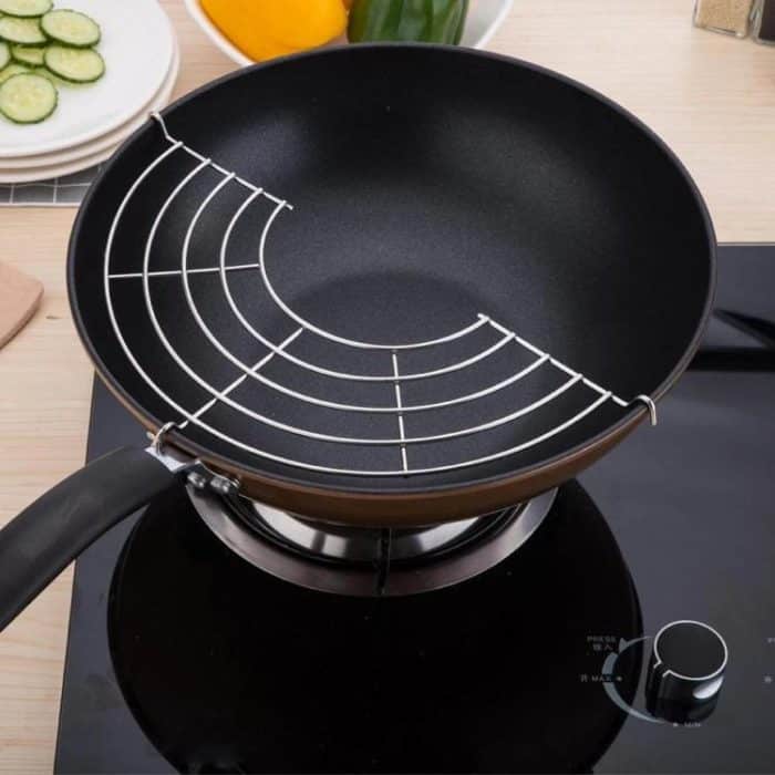 Stainless Steel Semi-circular Pot Edge Oil Drain Rack, 26cm Thickness 2.5mm, 32cm Thickness 2.5mm, 26cm Thickness 3.0mm, 32cm Thickness 3.0mm – Bild 3