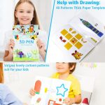 3D Printing Pen High Low Temperature Compatible Drawing Book With Tracing Board, 40 Pictures Thickened Large, 40 Pictures Large, 22 Pictures Small – Bild 3