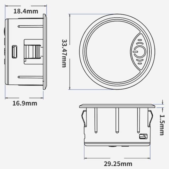 LED Digital Display Circular Voltage Meter, Red DC 7-120V, Green DC 7-120V, Blue DC 7-120V, White DC 7-120V, Red AC 65-265V, Green AC 65-265V, Blue AC 65-265V, White AC 65-265V – Bild 3