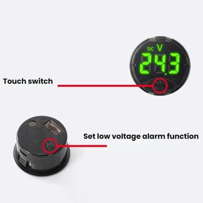 LED Digital Display Circular Voltage Meter, Red DC 7-120V, Green DC 7-120V, Blue DC 7-120V, White DC 7-120V, Red AC 65-265V, Green AC 65-265V, Blue AC 65-265V, White AC 65-265V – Bild 4