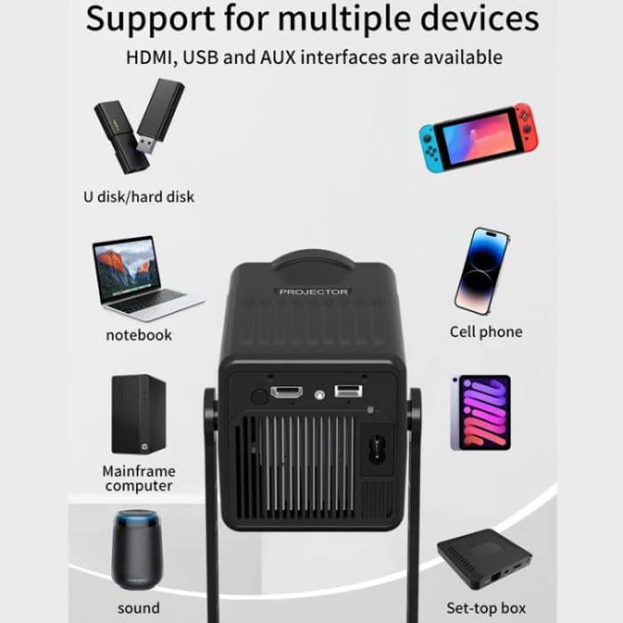 K300 Home 1080P Wireless Projector Mini 4K HD Smart Projector, US Plug, EU Plug, UK Plug, AU Plug – Bild 5