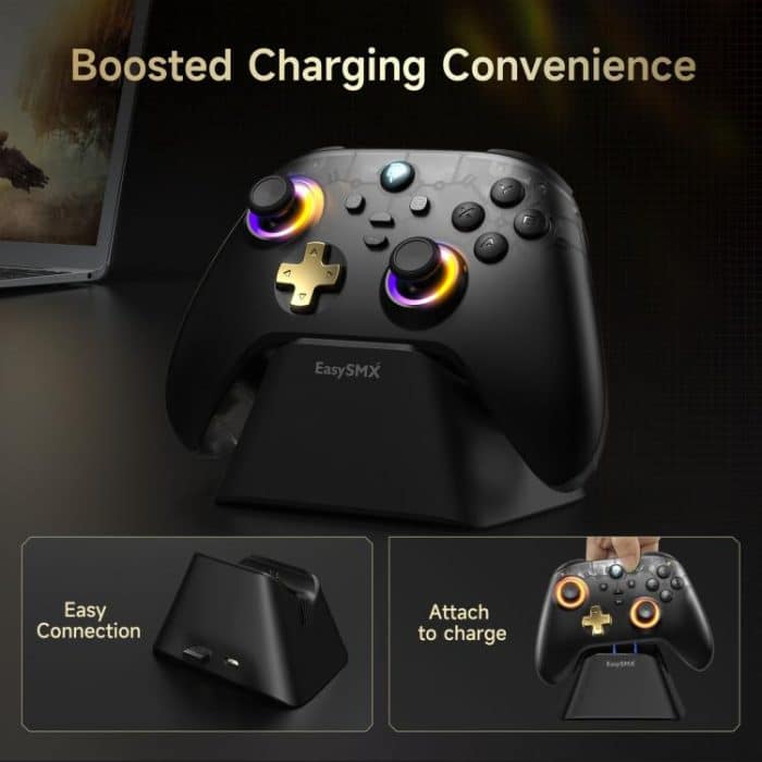 EasySMX D05 Tri-mode Wireless Gaming Controller for PC/Switch/Steam Deck/TV/Phone with Charging Dock – Bild 3