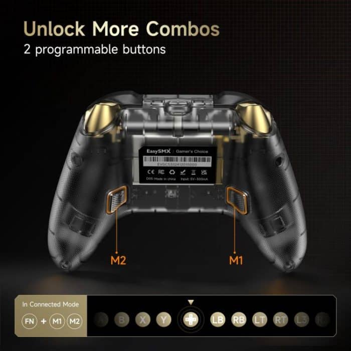 EasySMX D05 Tri-mode Wireless Gaming Controller for PC/Switch/Steam Deck/TV/Phone with Charging Dock – Bild 8