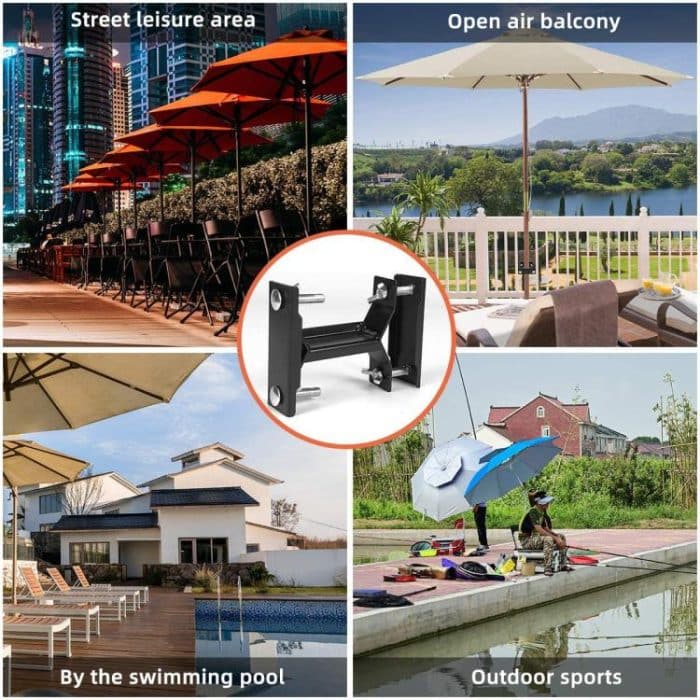 3pcs /Pack Outdoor Umbrella Clamp Holder for Garden Patio Balcony Sun Shade Pole Stabilizer Mounting Bracket – Bild 5