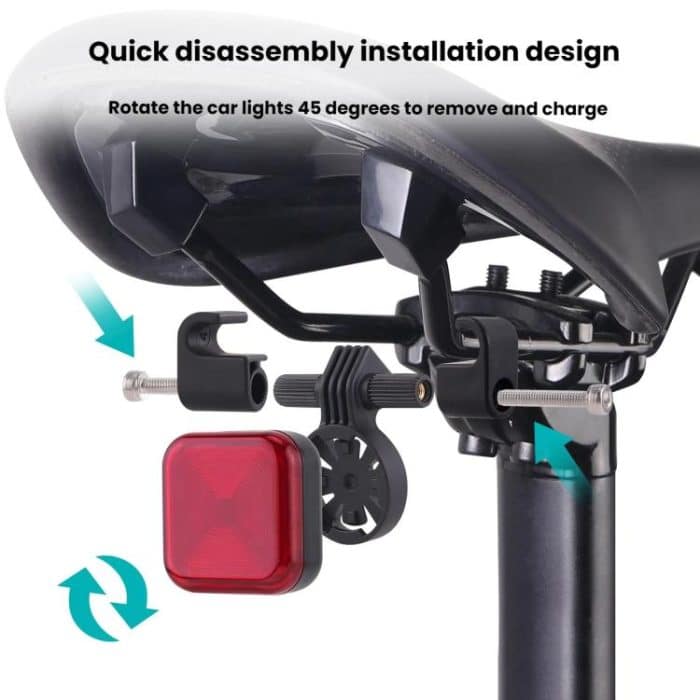 Bicycle Charging Taillights Smart Brake Sensing Taillights Night Riding Waterproof Warning Lights, Seat Cushion, Seat Post – Bild 8