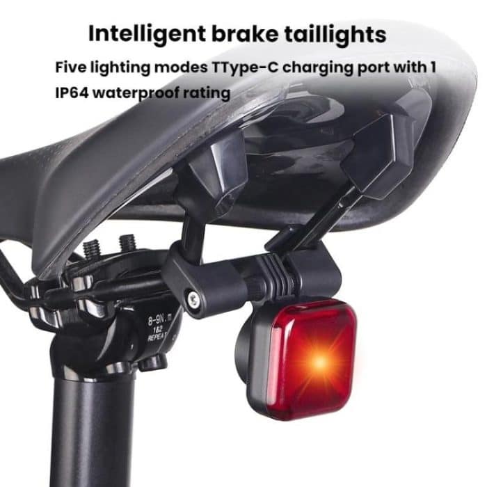 Bicycle Charging Taillights Smart Brake Sensing Taillights Night Riding Waterproof Warning Lights, Seat Cushion, Seat Post – Bild 10