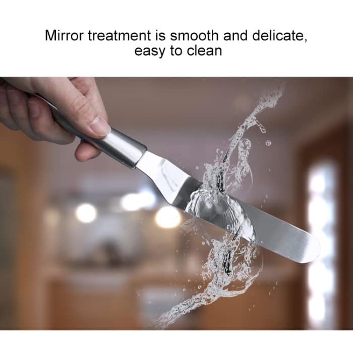 2 Stück Edelstahl-Cremespatel, Edelstahl-Glockenmesser, Kuchenspatel, Backschaber, Backwerkzeuge – Bild 6