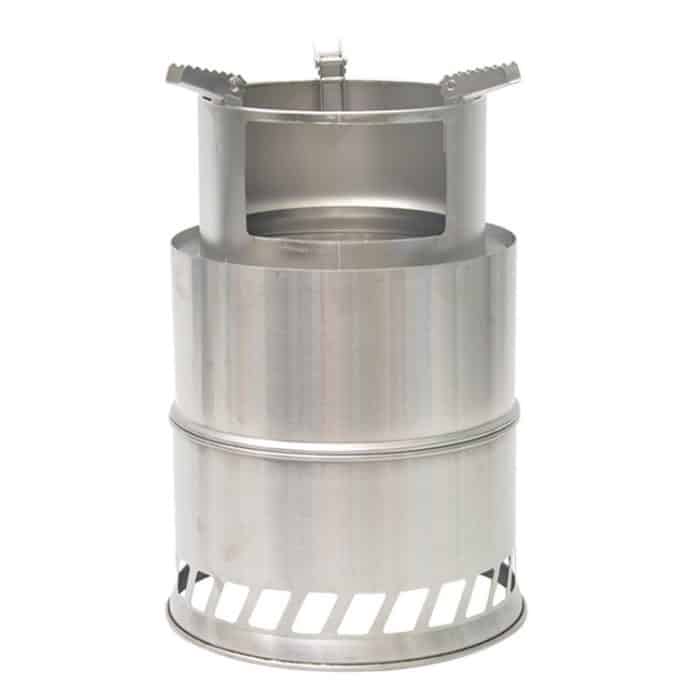 Tragbarer runder Holzofen im Freien Holzkohleofen Vollalkoholofen Dicker Picknickofen aus Edelstahl – Bild 2