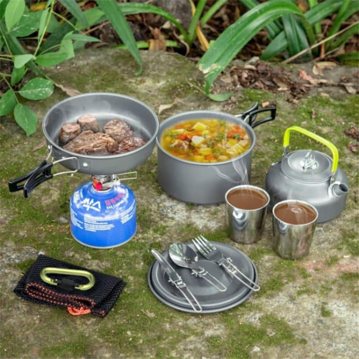 Outdoor Supplies Camping Tragbares Teekannen-Set Topfset – Bild 9