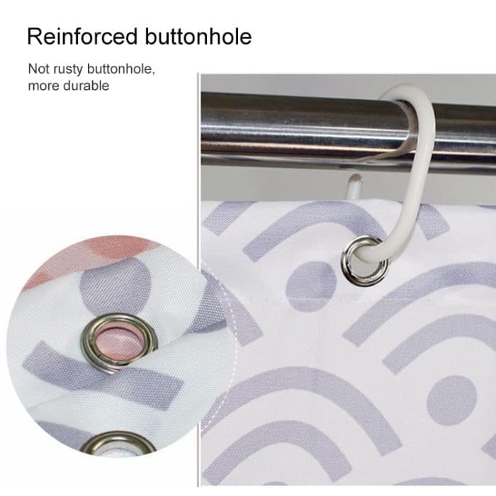 Geometrischer Duschvorhang, wasserdichter Bad-Badezimmer-Vorhang, With 80 x Height 180cm, With 120 x Height 180cm, With 150 x Height 180cm, With 180 x Height180cm, With 180 x Height200cm, With 200 x Height 200cm, With 240 x Height200cm... – Bild 5