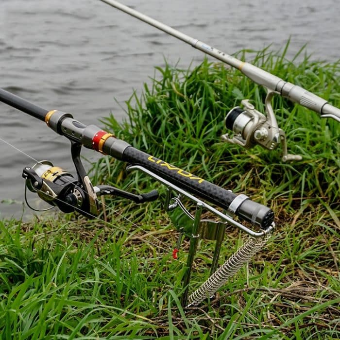 Doppelte Feder Metall Vollautomatische Stangenhubhalterung Edelstahl Angelrutenstangenheber – Bild 7