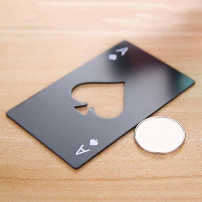 2 Stück Edelstahl-Flaschenöffner für Bier, Poker, Spielkarte, Pik, Soda-Flaschenöffner – Bild 4