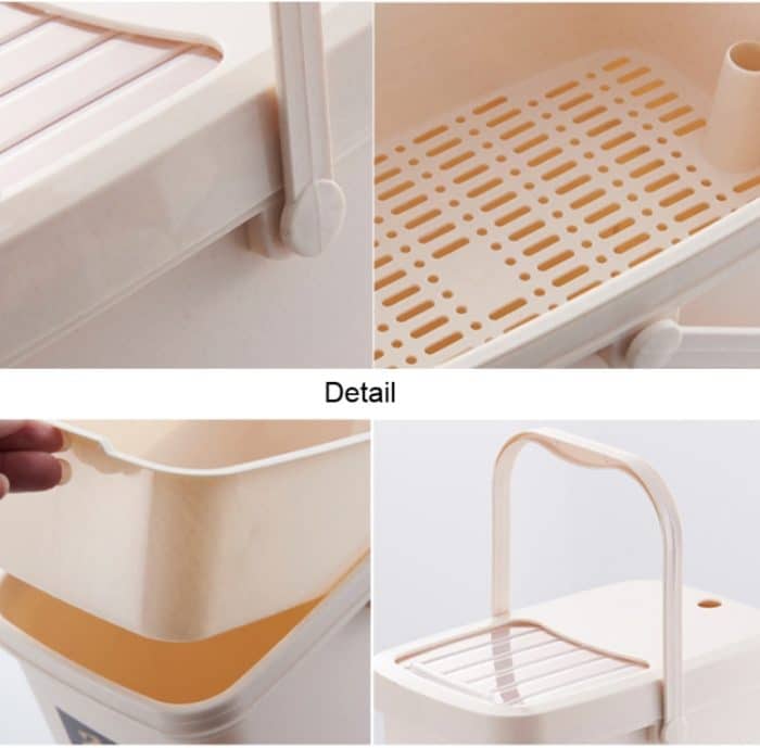 Büro-Kunststoff-Eimer für Teerückstände, Eimer für Teeabfälle, tragbarer Mülleimer mit Schiebedeckel, 7L, 10L – Bild 4